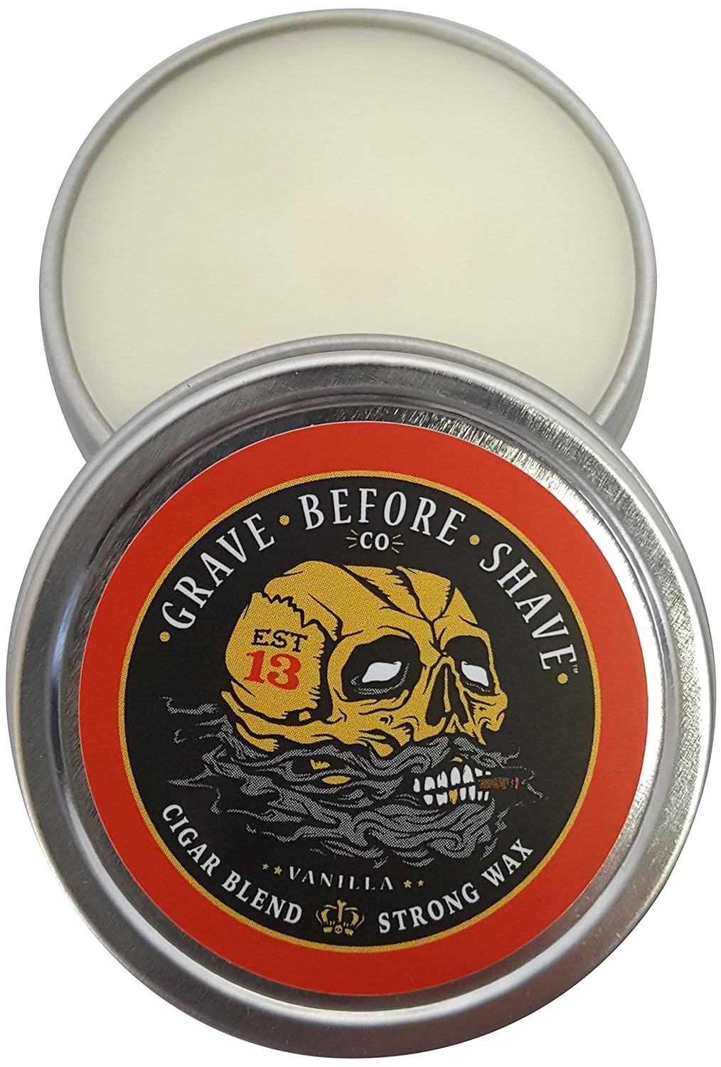 Fisticuffs Strong Hold Mustache Wax Leather/Cedar Wood Scent 1 Oz. Tin : Beauty & Personal Care