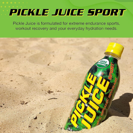 Pickle Juice Sports Drink - Relieves Cramps Immediately - Electrolyte Pickle Juice For Day & Night Time Cramp Relief - Organic Pickle Juice For Leg Cramps - No Artificial Ingredients - 16 Oz, 12 Pack