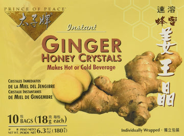 Prince Of Peace Instant Tea, Ginger Honey Crystals, 10-Count (Pack Of 4)