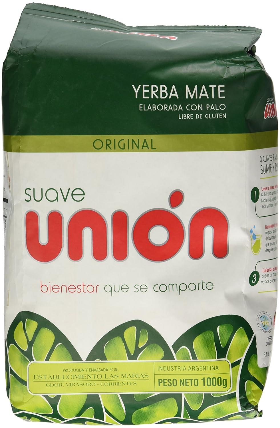 Union Yerba Mate Con Palo (Suave) 1Kg / 2.2Lb