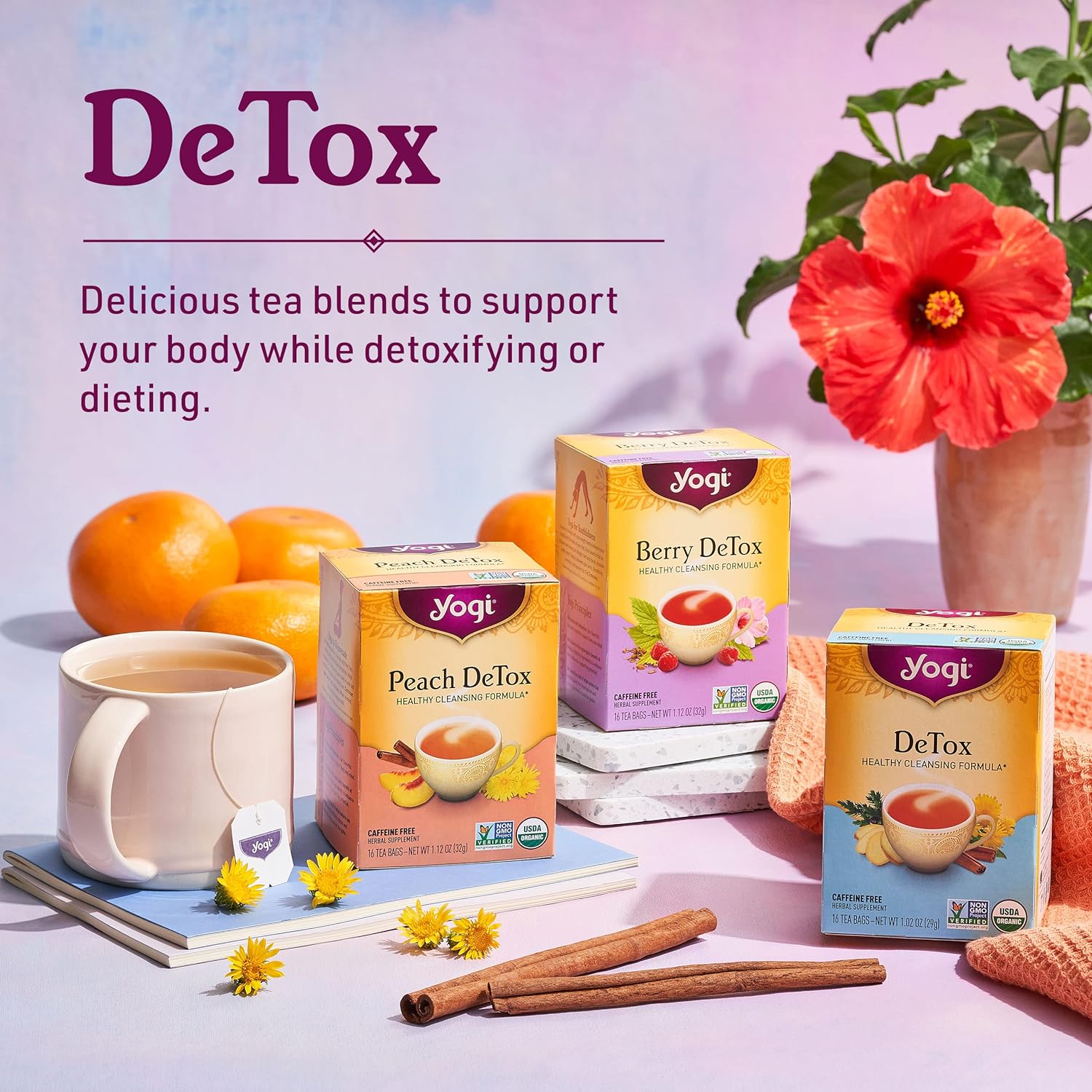 Yogi Tea - Detox Tea (6 Pack) - Healthy Cleansing Formula With Traditional Ayurvedic Herbs - Supports Digestion And Circulation - Caffeine Free - 96 Organic Herbal Tea Bags