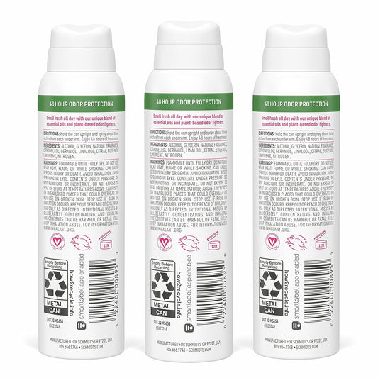 Schmidt'S Natural Deodorant Spray For Women And Men, Rose And Vanilla With 48 Hour Protection, No Aluminum Salts, No White Marks, Cruelty Free, Vegan, Deodorant, 3.2 Ounce (Pack Of 3)