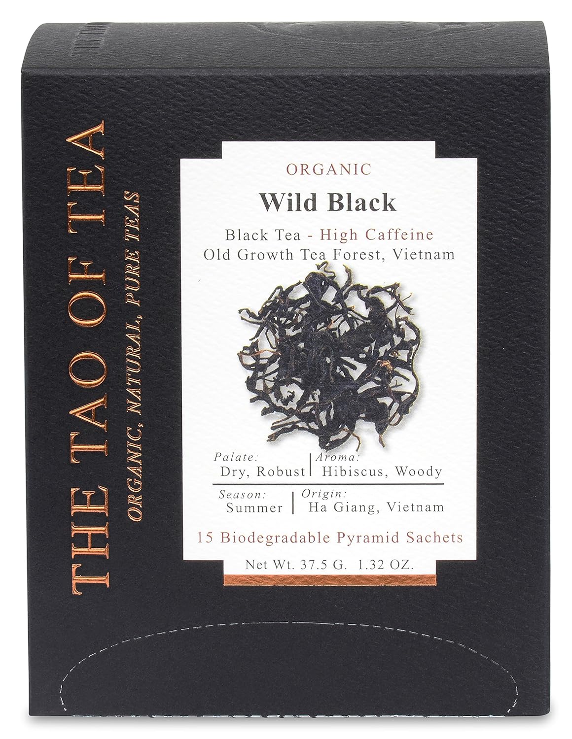 The Tao Of Tea Wild Black Box Pyramid Sachets, 1.32 Ounce