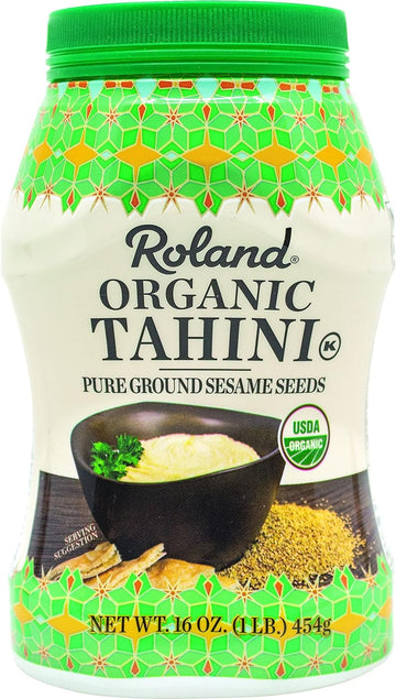 Roland Foods Organic Tahini From Pure Ground Sesame Seeds, 16 Ounce Jar, Pack of 3