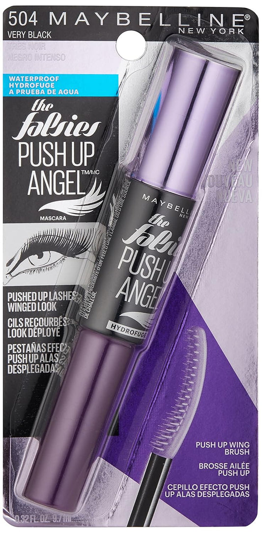 Maybelline The Falsies Push Up Angel Waterproof Mascara, Lengthening And Curling Make Up Formula, Very Black, 1 Count