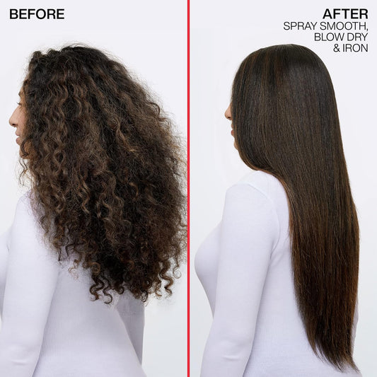 Redken Spray Smooth Anti Frizz Treatment Spray | Frizz Control And Heat Protectant For Hair | Instant Smoother | With Citric Acid | Paraben, Sulfate & Silicone-Free