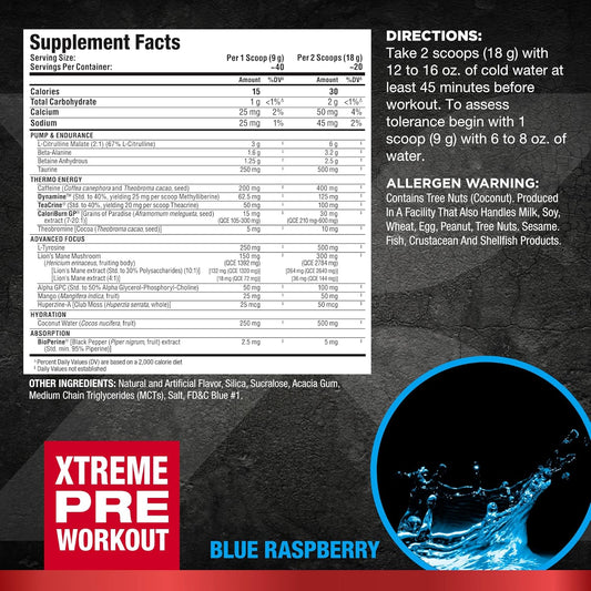 Allmax Nutrition - Impact Igniter Extreme Pre Workout Powder - With Citrulline Malate, Beta - Alanine, Caffeine, Taurine, And, Betaine Anhydrous (Blue Raspberry)