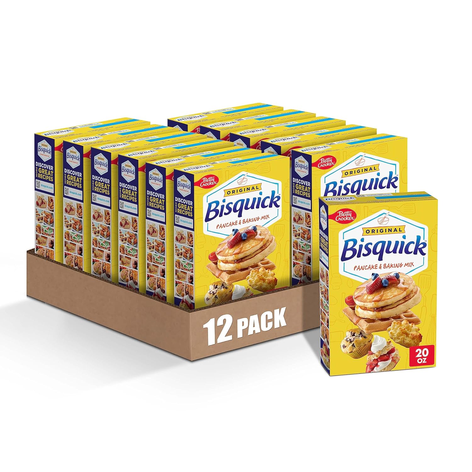 Betty Crocker Bisquick Original Pancake & Baking Mix, 20 Oz. (Pack Of 12)