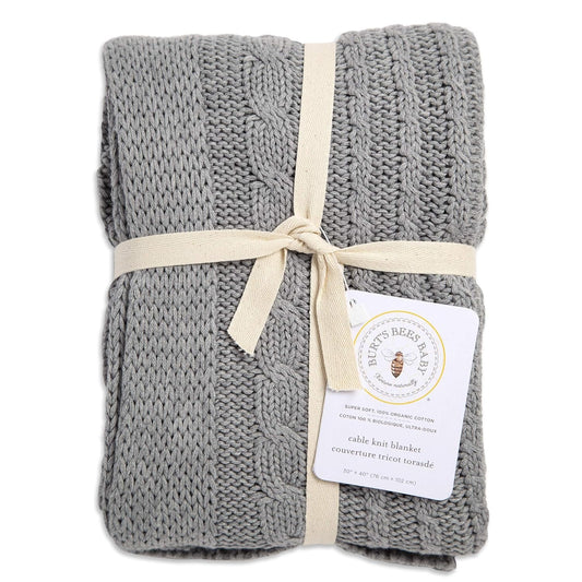 Burts Bees Baby Infant Blanket, Cable Knit, Made With 100% Soft Breathable Organic Cotton, Nursing Blankets, Machine Wash Baby Newborn Essentials, Size 30 X 40 Inch