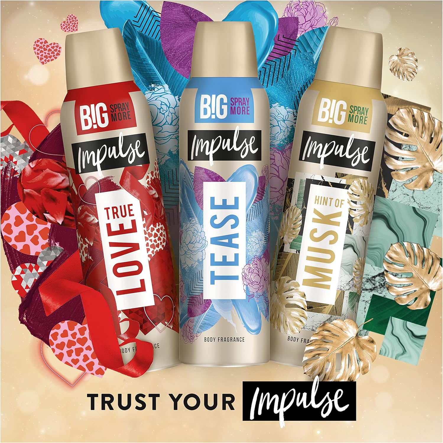 Impulse Hint Of Musk Body Spray Deodorant 6 X 150 Ml