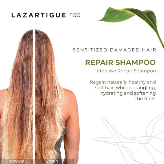 Lazartigue Repair Shampoo, Enriched With Vegetal Keratin, Helps Damage Deep Down & Restructures Hair Fiber, Strengthens Hair And Leaves It Silky Right To The Ends