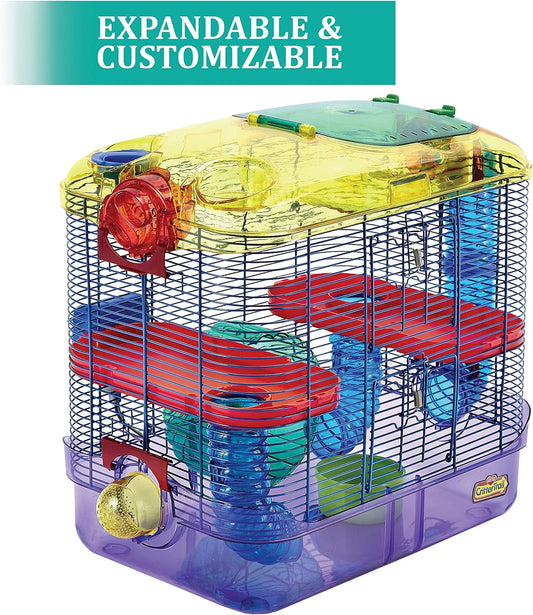 Kaytee Crittertrail Two Level Habitat For Pet Dwarf Hamsters, Gerbils Or Mice, Blue