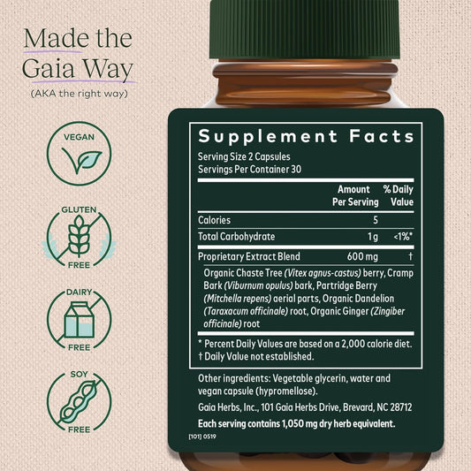 Gaia Herbs Fertility Support - Fertility Supplements & Hormone Balance For Women - With Dandelion Root, Ginger Root, Chaste Tree Berry, Cramp Bark & More - 60 Vegan Liquid Phyto-Capsules (30 Servings)