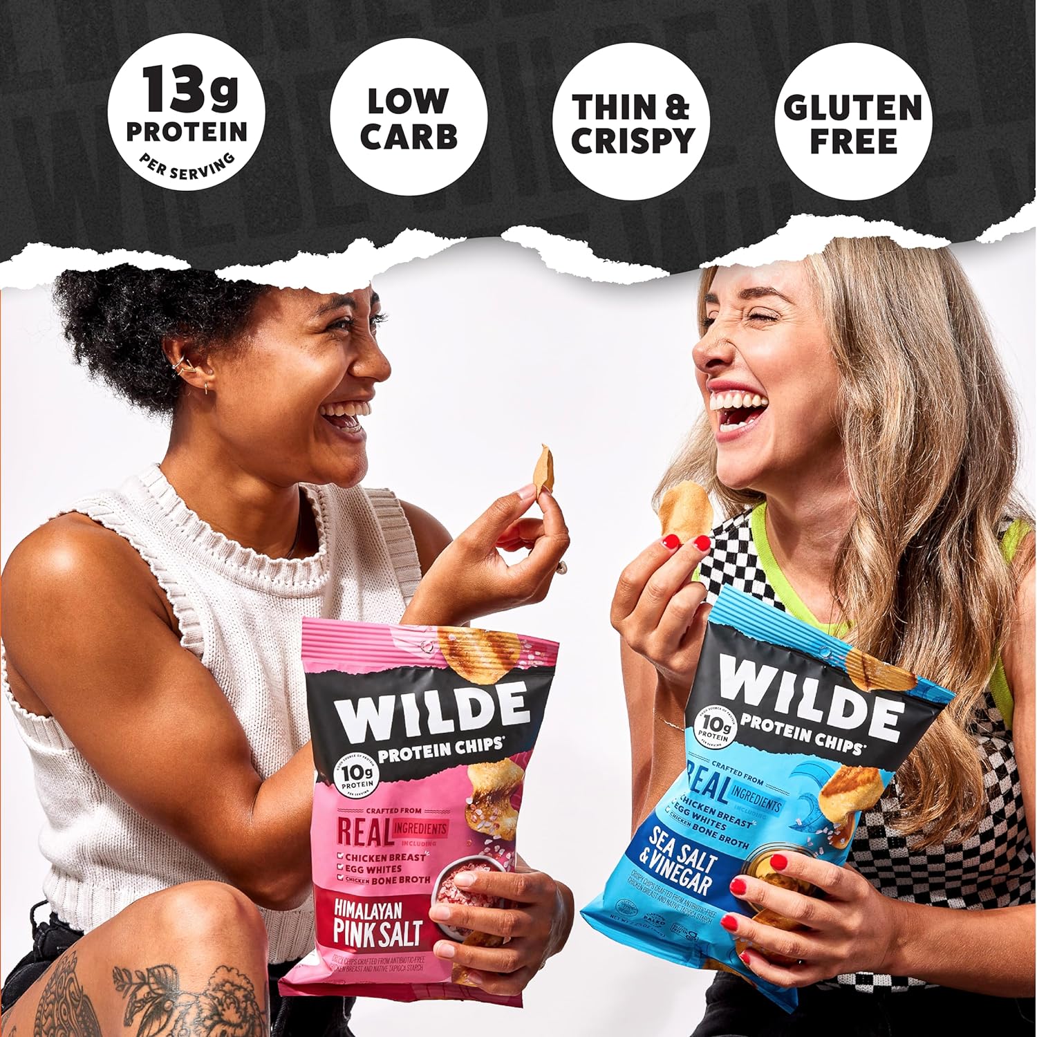 Wilde Protein Chips, Sweet And Savory Flavors Variety Pack (1.34 Oz Bags, Pack Of 12) - Crafted From Real Ingredients: Protein Snacks, Keto Chips, Gluten And Grain Free…