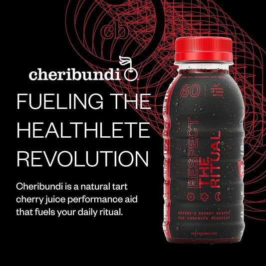 Cheribundi Pure Tart Cherry Juice - 100% Tart Cherry Juice, No Sugar Added - Pro Athlete Post Workout Recovery - Fight Inflammation And Support Muscle Recovery - 8 Ounce (Pack Of 24)