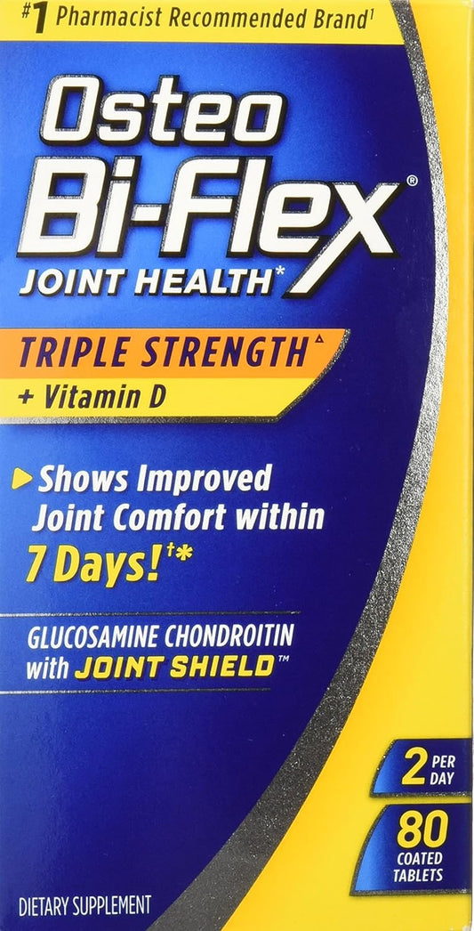 Osteo Biex Triple Strength Glucosamine Chondroitin Joint Shield with Vitamin D, 80 Count