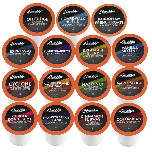 Brooklyn Beans Coffee Pods Assorted Gourmet Variety Pack, Compatible with 2.0 Keurig K Cup Brewers, 40 Count