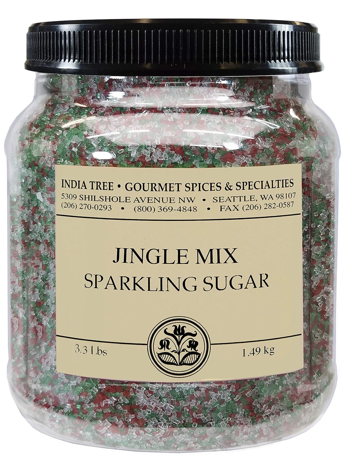 India Tree Sparkling Sugar Jingle Mix, 3.3Lbs