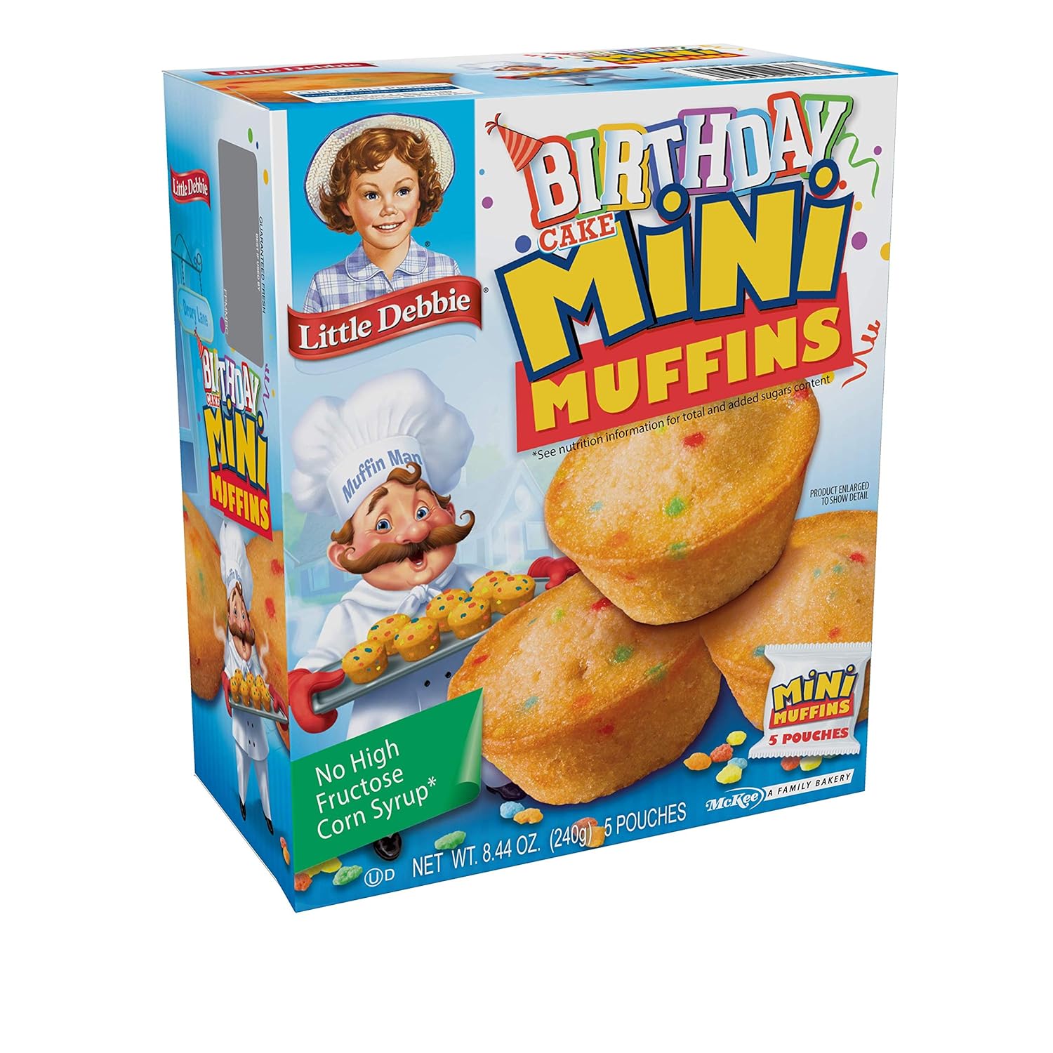 Little Debbie Birthday Cake Mini Muffins, 40-1.7 Oz Pouches (8 Boxes)