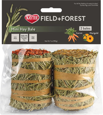 Kaytee Field+Forest Mini Hay Bales Carrot Marigold 2 Pack 7 Ounces