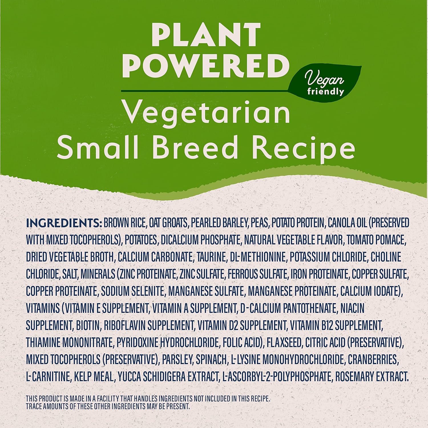 Natural Balance Limited Ingredient Small Breed Adult Dry Dog Food with Vegan Plant Based Protein and Healthy Grains, Vegetarian Recipe, 4 Pound (Pack of 1) : Pet Supplies