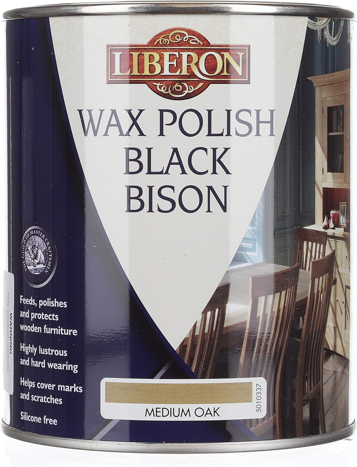 Liberon Black Bison Paste Wax, 1 Liter, Medium Oak