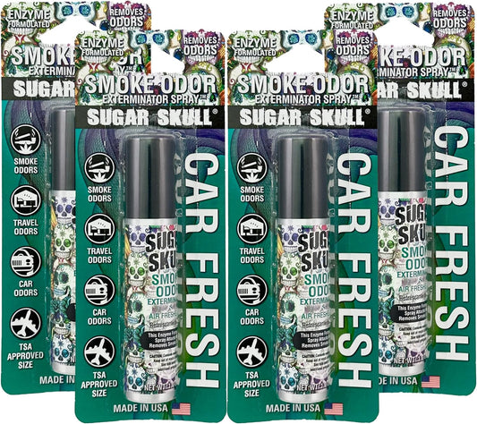 Smoke Odor Exterminator Air Fresh Spray - Your Ultimate Solution for Smoke and Household Odor Elimination - 1 oz Spray (Sugar Skull, 4 Packs) : Health & Household