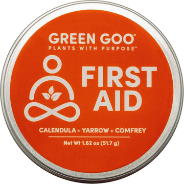 Green Goo Natural Skin Care For Cracked Hands And Feet, White, First Aid, Large Tin, 1.82 Ounce