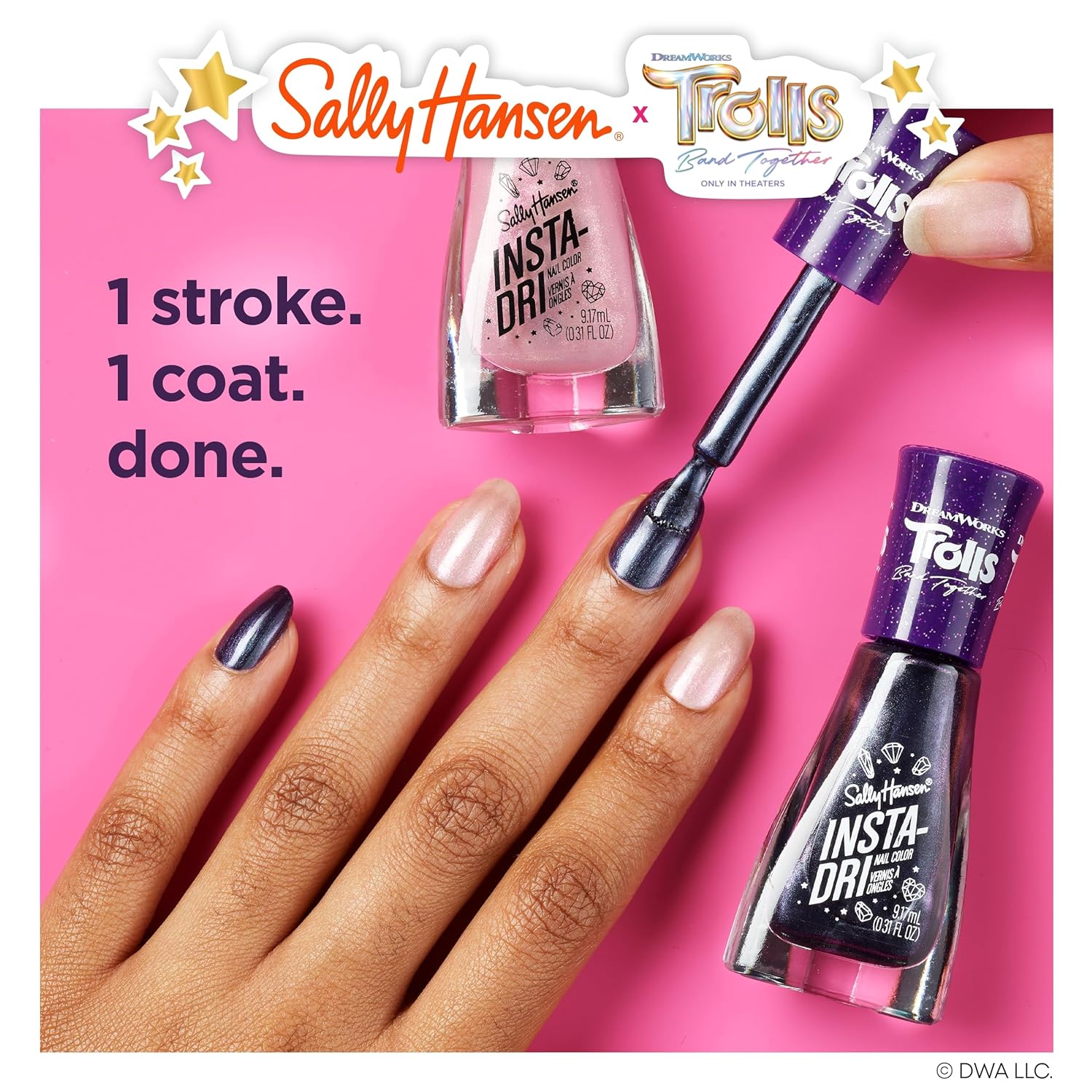 Sally Hansen Insta-Dri x Trolls Nail Polish Collection - Duo Pack : Beauty & Personal Care