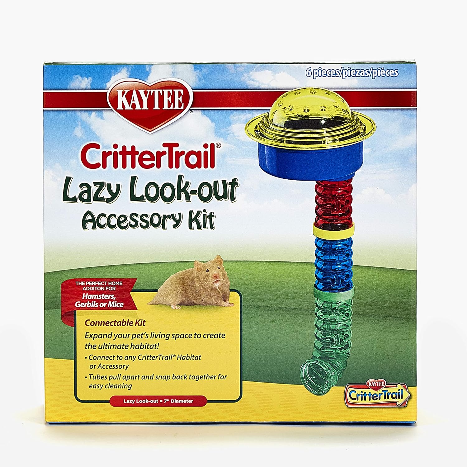 Kaytee Crittertrail Fun-Nel Lazy Look-Out Accessory Kit Small Animal Habitat Tubes