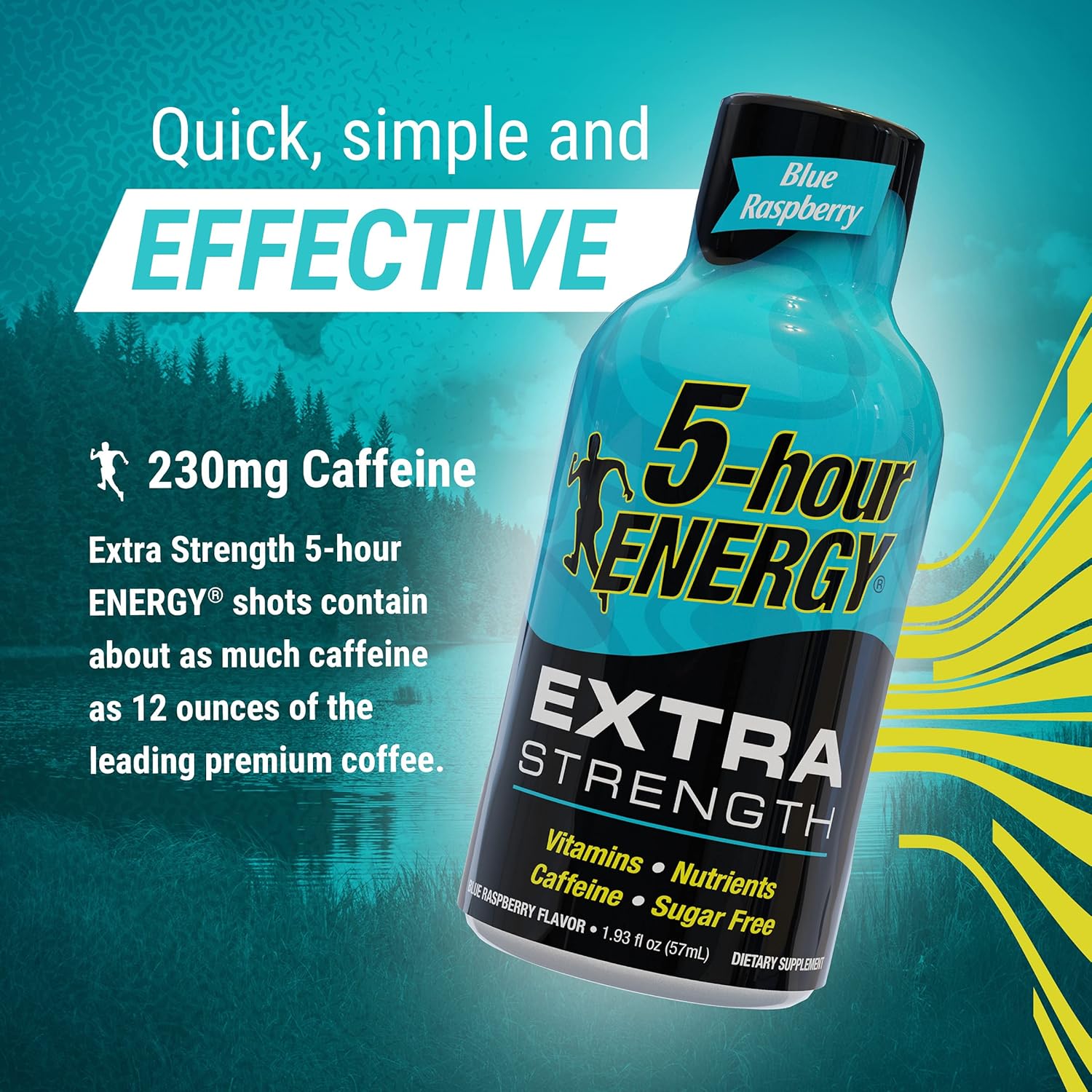 5-Hour ENERGY Shots Extra Strength | Blue Raspberry Flavor | 1.93 oz. 30 Count | Sugar Free, Zero Calories | Amino Acids and Essential B Vitamins | Dietary Supplement | Feel Alert and Energized : Grocery & Gourmet Food