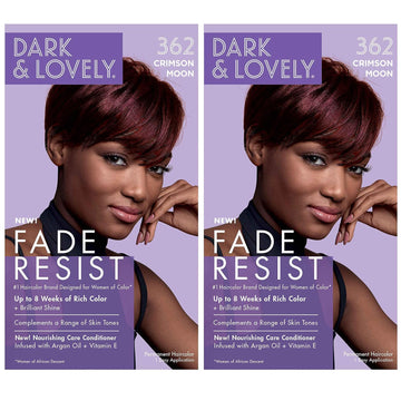 SoftSheen-Carson Dark and Lovely Fade Resist Rich Conditioning Hair Color, Permanent Hair Color, Up To 100 percent Gray Coverage, Brilliant Shine with Argan Oil and Vitamin E, Crimson, 2 Count