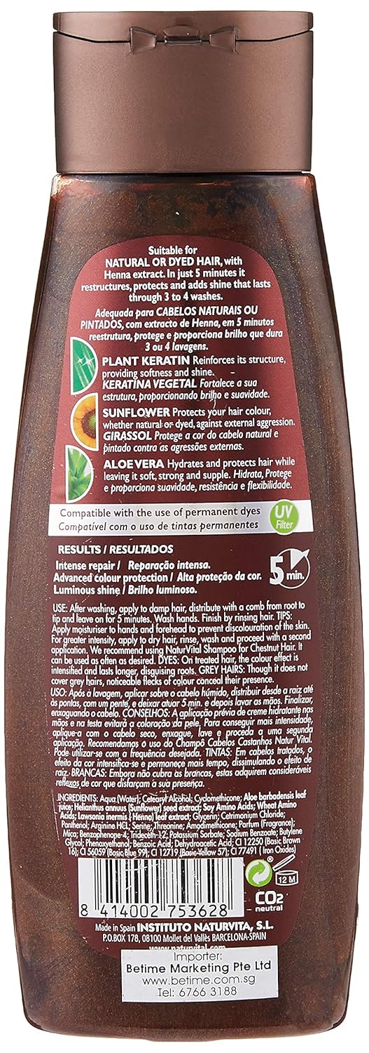 Colouring Hair Mask - Repairs And Colours - 300 Ml/Natural & Organic. (Chestnut Hair) : Beauty & Personal Care