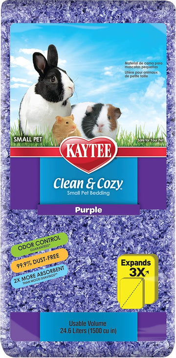 Kaytee Clean & Cozy Purple Bedding For Guinea Pigs, Rabbits, Hamsters, Gerbils And Chinchillas, 24.6 Liter