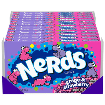 Nerds Candy, Grape & Strawberry Flavor, 5 Ounce Movie Theater Candy Boxes (Pack Of 12)