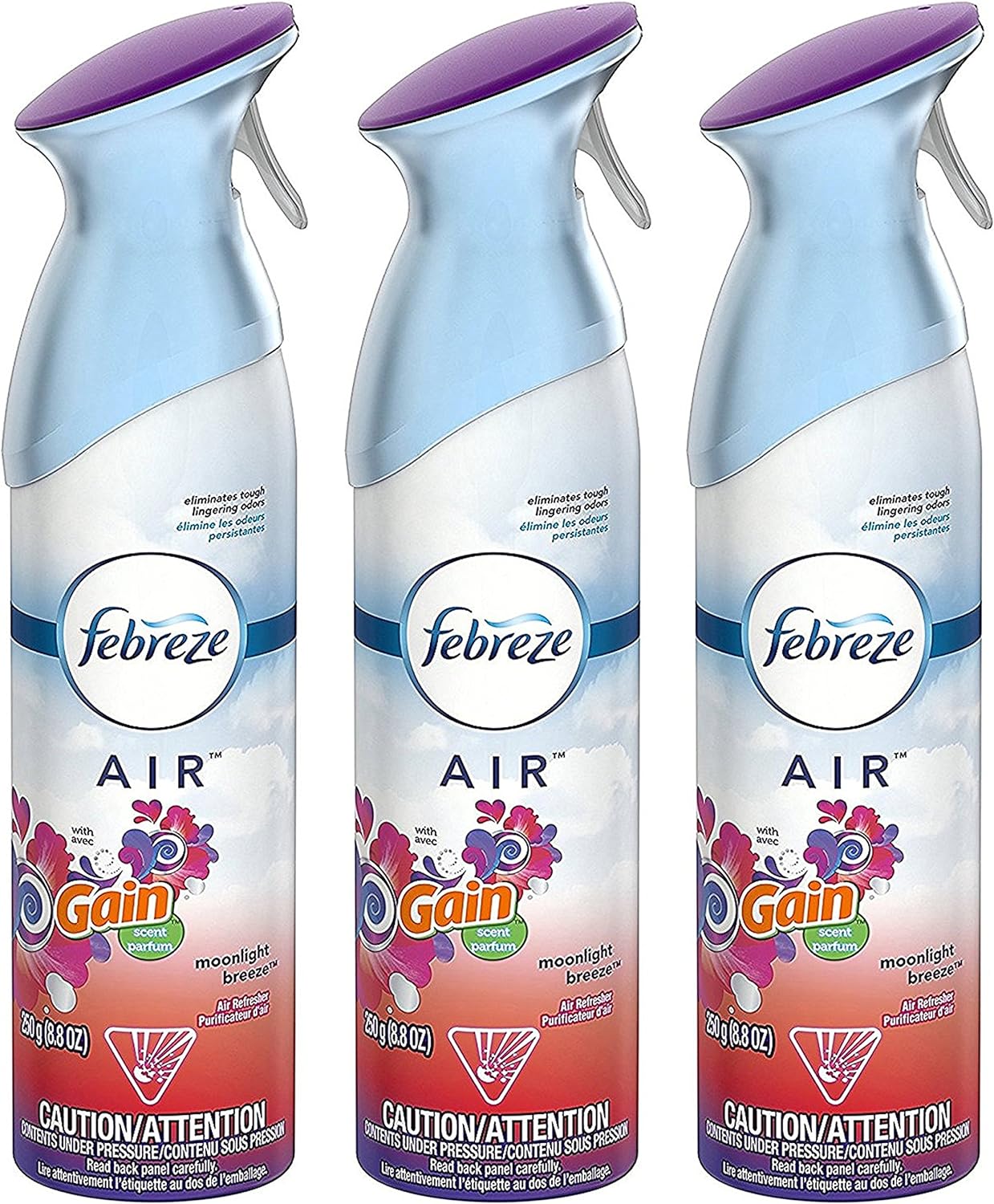 Febreze Air Freshener Spray - Gain Moonlight Breeze - Net Wt. 8.8 OZ (250 g) Per Bottle - Pack of 3 Bottles