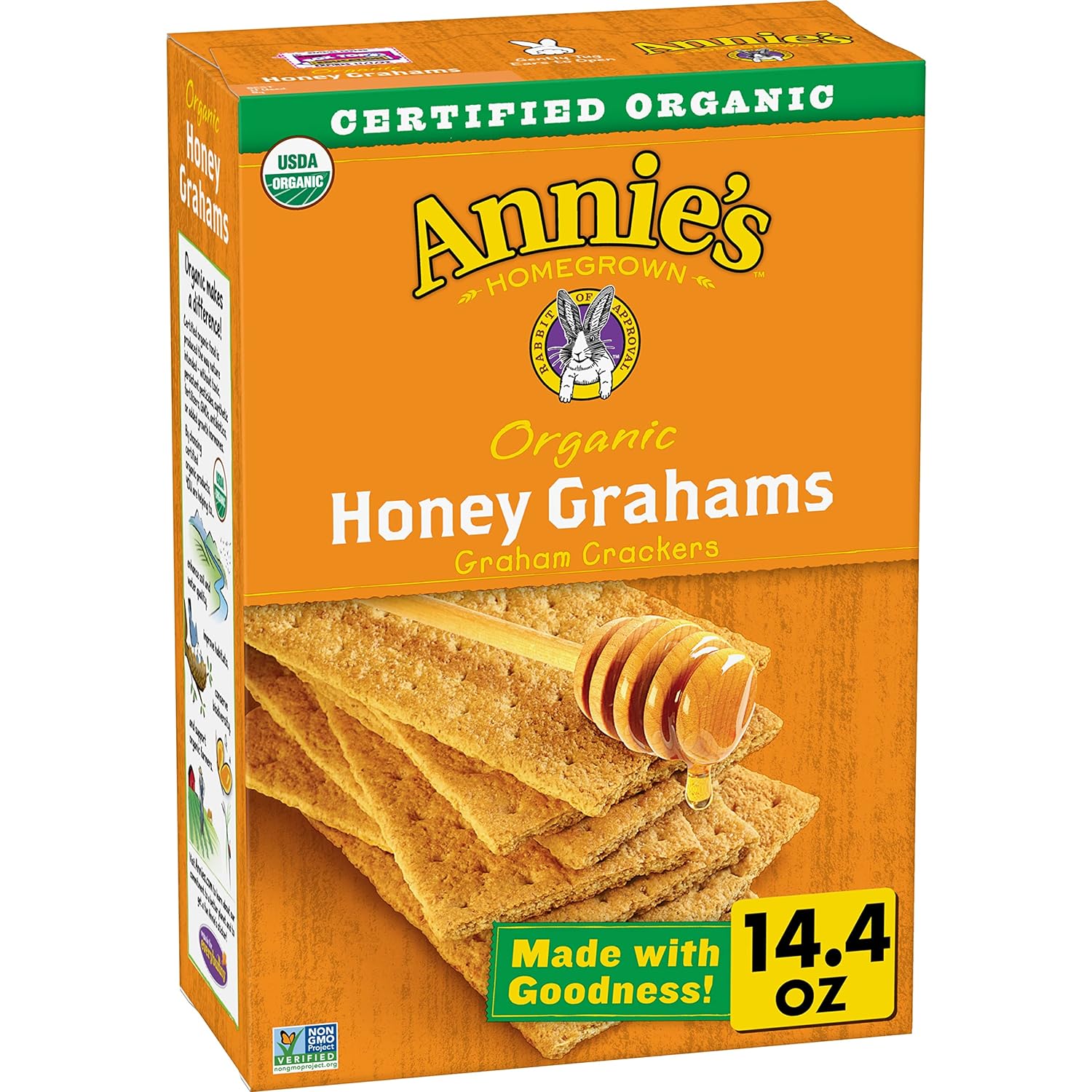 Annie'S Organic Honey Graham Crackers, Made With Whole Grain, 14.4 Oz