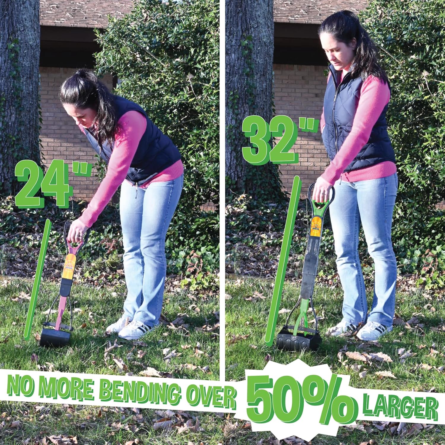 Bodhi Dog Extra Large Foldable Pooper Scooper | 32” Long Handle Portable Pooper Scooper | for Small and Large Dogs | Made with Premium Durable Materials - Green : Pet Supplies