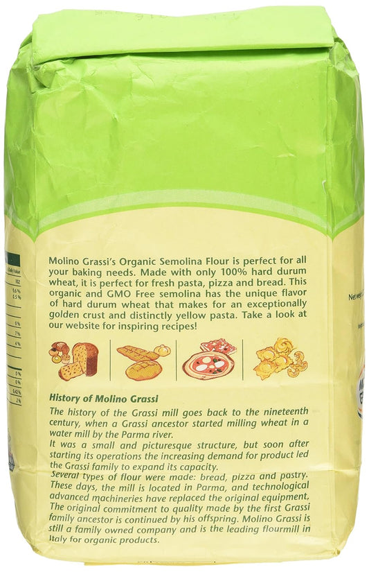 Molino Grassi Organic Italian Semolina Flour, 35.2 Oz