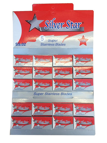 Silver Star Super Stainless Steel Double Edge Safety Razor Blades, 100 Blades (20X5)