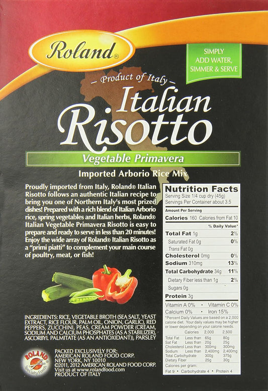 Roland Italian Risotto, Vegetable Primavera, 5.8 Ounce (Pack of 6)