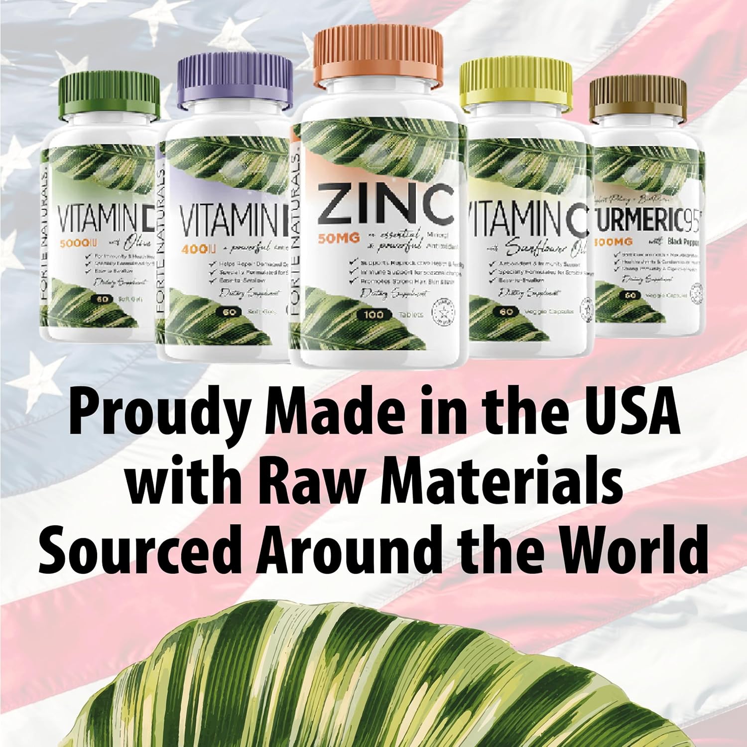 Forte Naturals Zinc 50Mg, (100 Tablets), Specially Formulated For Sensitive Stomach, Immune Support, Skin & Hair, Vegan Zinc Supplement, Non-Gmo Made In Usa : Health & Household
