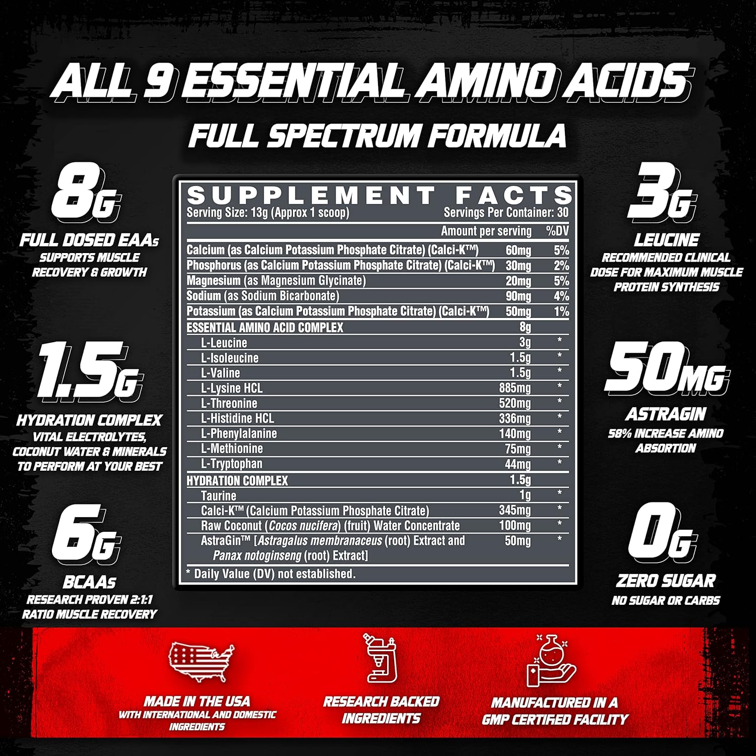 Nutrex Research EAA Hydration | EAAs + BCAA Powder | Muscle Recovery, Strength, Muscle Building, Endurance | 8G Essential Amino Acids + Electrolytes | 30 Servings (Fruit Punch) : Health & Household