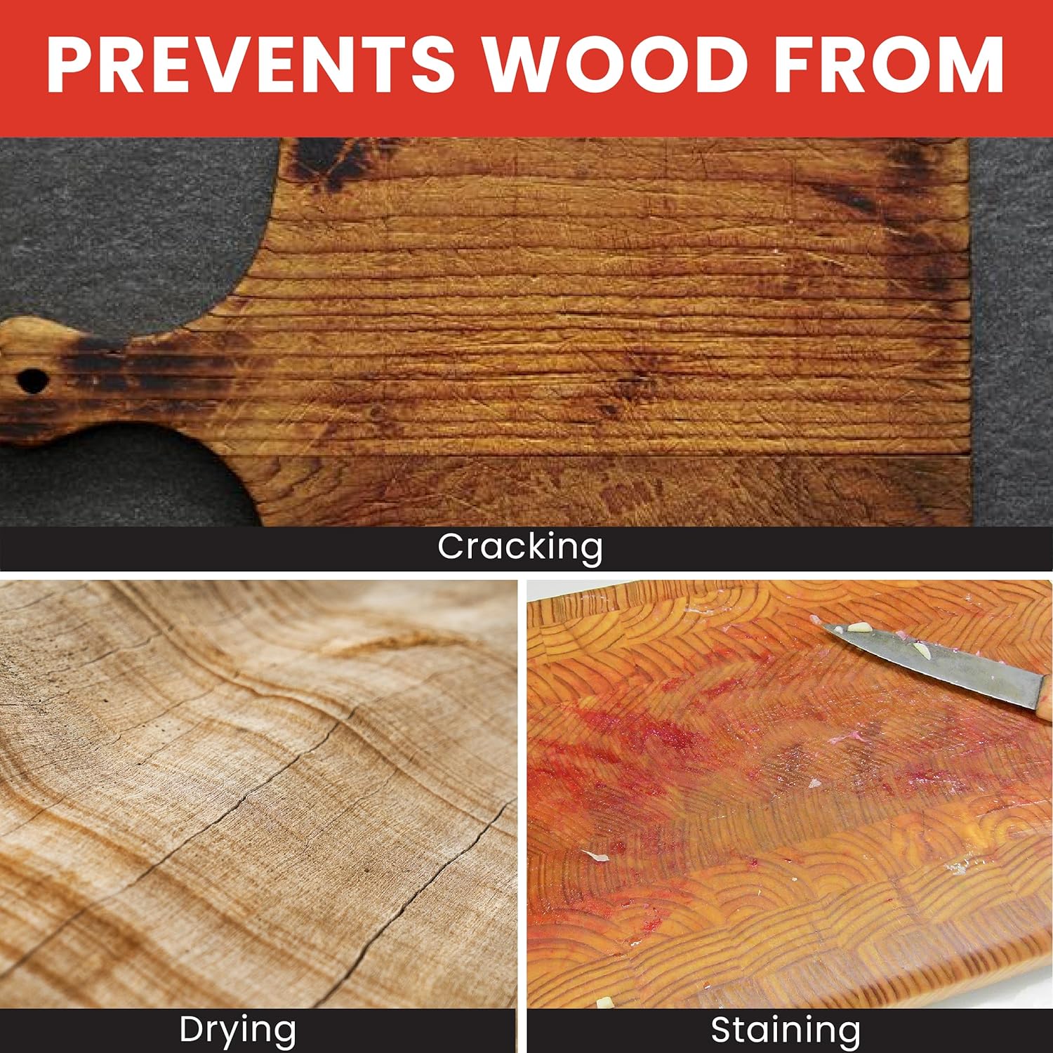 Cutting Board Cream - Wood Wax - Wood Conditioner - Food Grade Wax for Wooden Utensils, Tools, Countertops - Cutting Board Wax - Cracking and Warping Protection - 120ml/4 oz - Beaver Wood Care : Health & Household