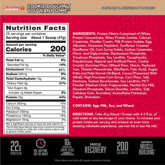 BSN Syntha-6 Whey Protein Powder, Cold Stone Creamery- Cookie Doughn't