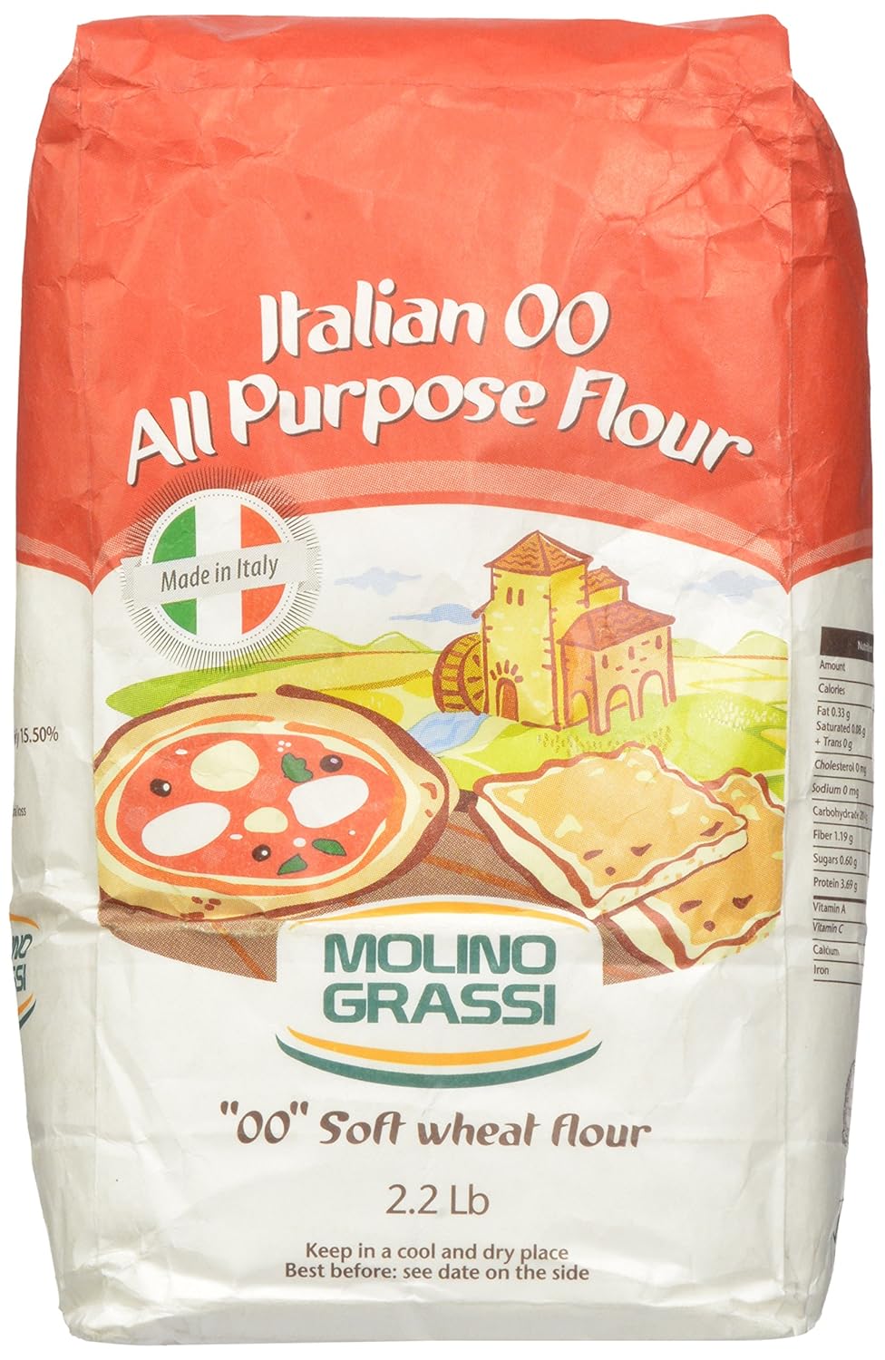 Italian 00 All Purpose Flour By Molino Grassi (2.2 Pound)