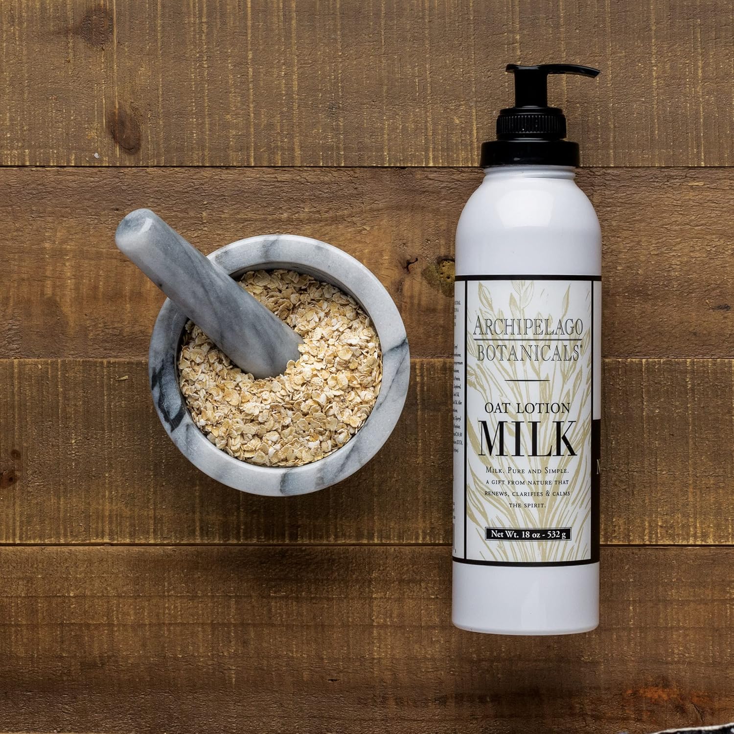 Archipelago Botanicals Oat Milk Lotion, Nurturing And Soothing Daily Moisturizer For Dry Skin - Scented Body Lotion Free From Parabens, Phthalates, And Gmos (18 Oz) : Beauty & Personal Care