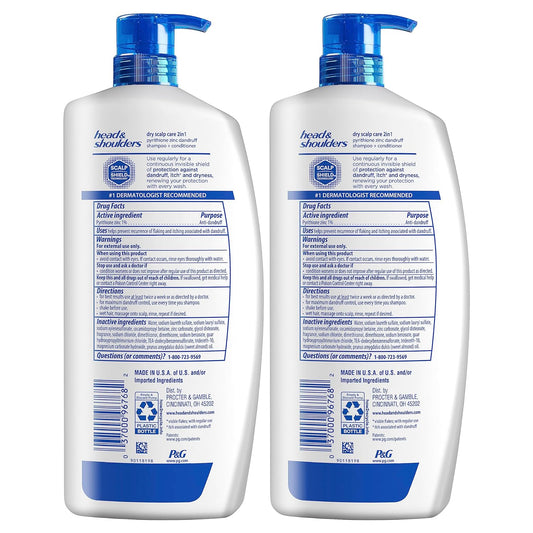 Head & Shoulders 2-In-1 Dandruff Shampoo And Conditioner Set, Advanced Dry Scalp Care, Anti Dandruff Treatment, Nourishing Almond Oil, Itch & Dryness Relief, Scalp Shield, 32.1 Fl Oz Each, 2 Pack