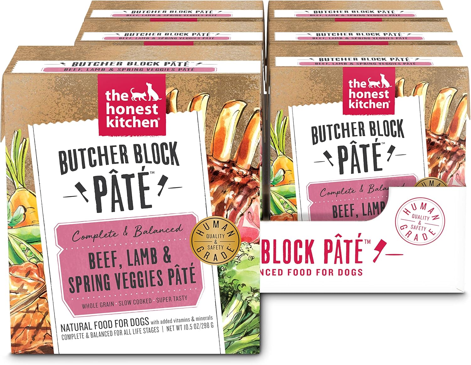 The Honest Kitchen Butcher Block Pâté: Beef, Lamb & Spring Veggies Wet Dog Food, 10.5 Oz (Pack Of 6)