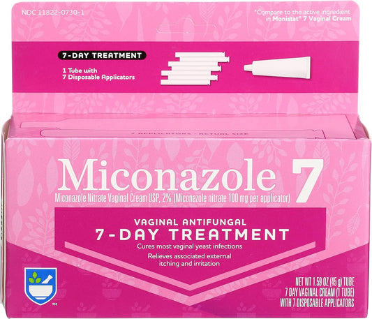 Rite Aid Miconazole 7, Miconazole Nitrate Vaginal Cream, USP 2% | 7 Day Treatment | Antifungal Cream | Feminine Care | Yeast Infection Treatment for Women | Female Hygiene Products | Feminine Itch (Packaging May Vary) : Health & Household